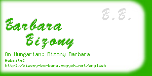 barbara bizony business card